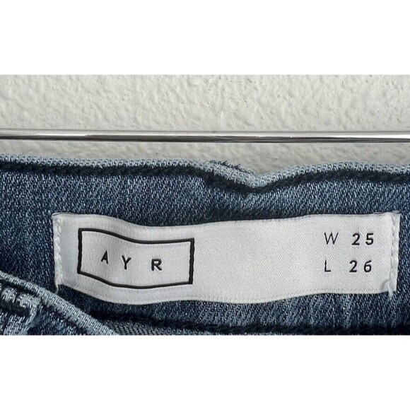 Ayr The Riser Women’s Medium Wash High Waisted Jeans Size 25 Raw Hem - Picture 7 of 9